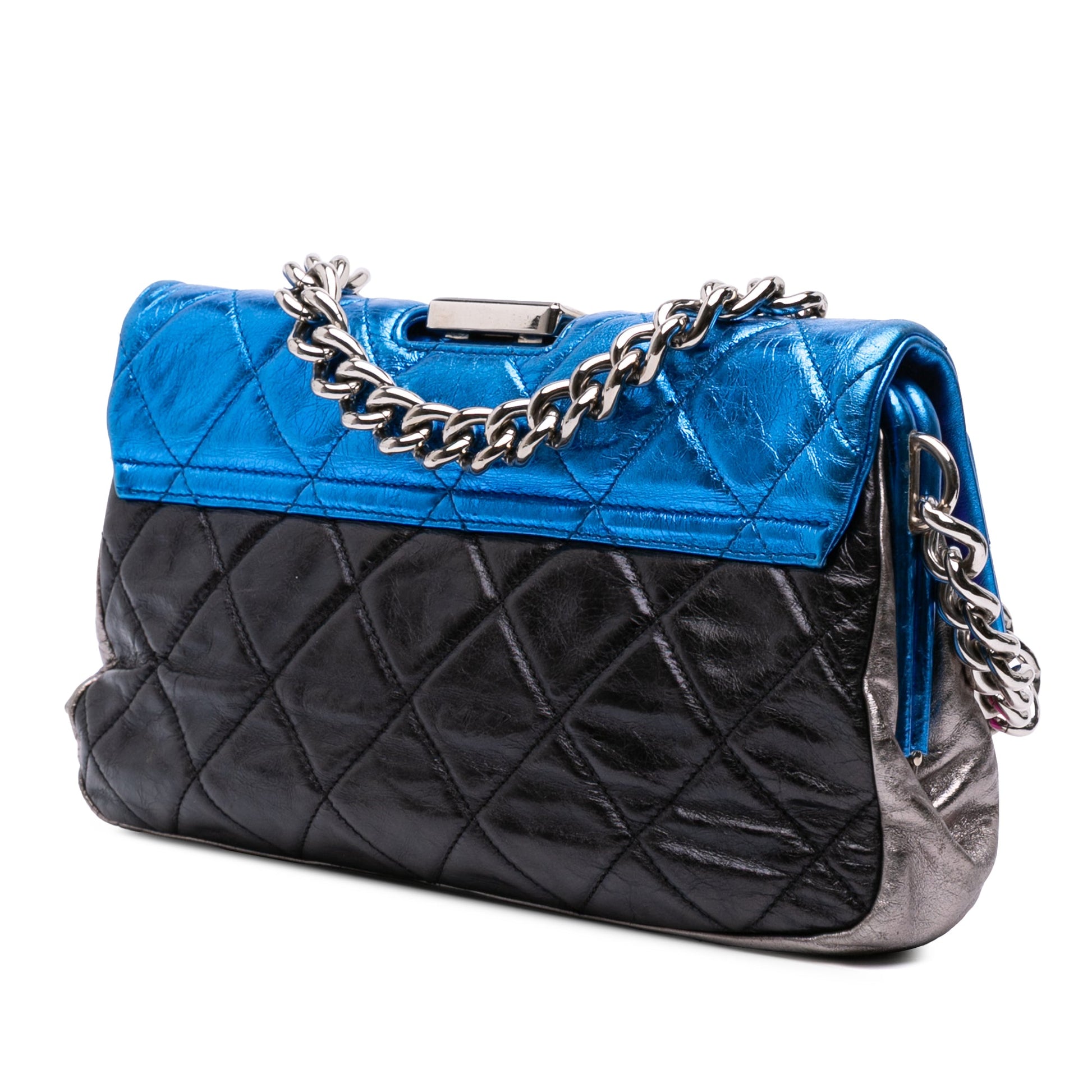 Chanel Multicolor Quilted Metallic Calfskin Modern Chain Flap Frame Bag