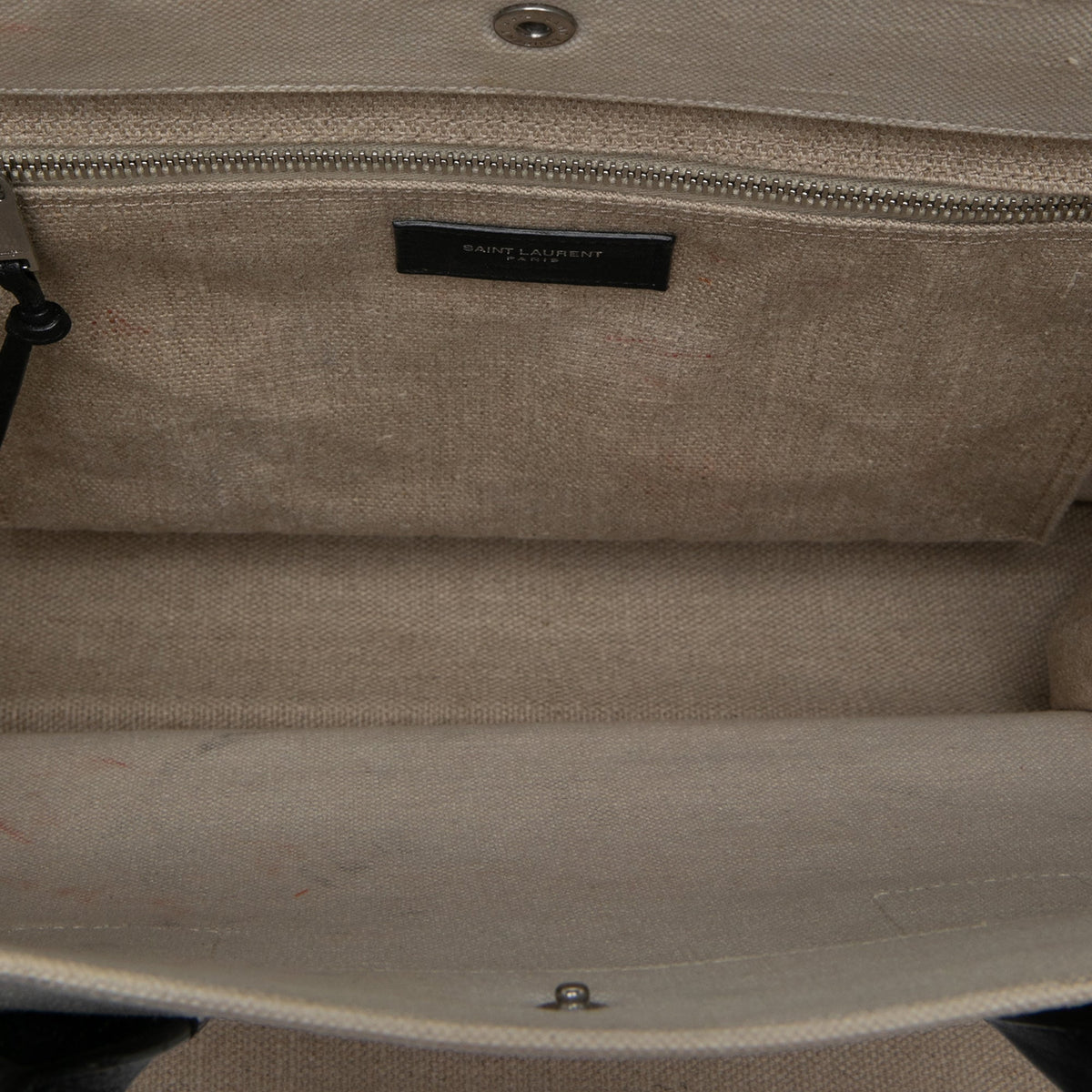 Saint Laurent Small Canvas Rive Gauche Tote — Beige