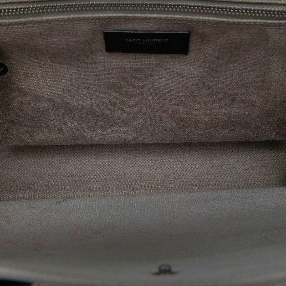 Saint Laurent Small Canvas Rive Gauche Tote — Beige