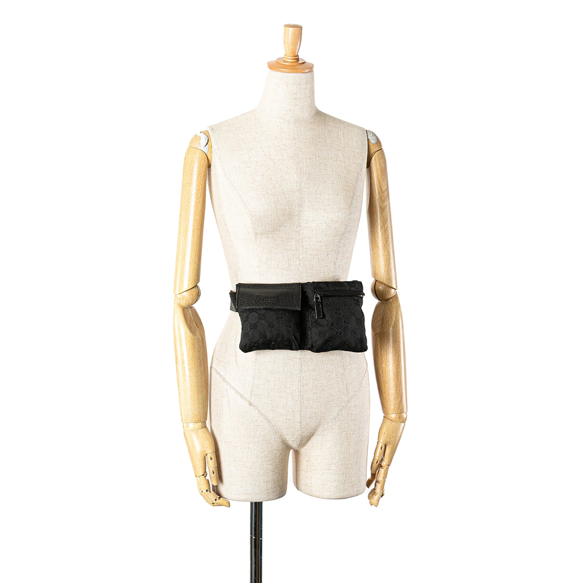 Gucci GG Canvas Double Pocket Belt Bag