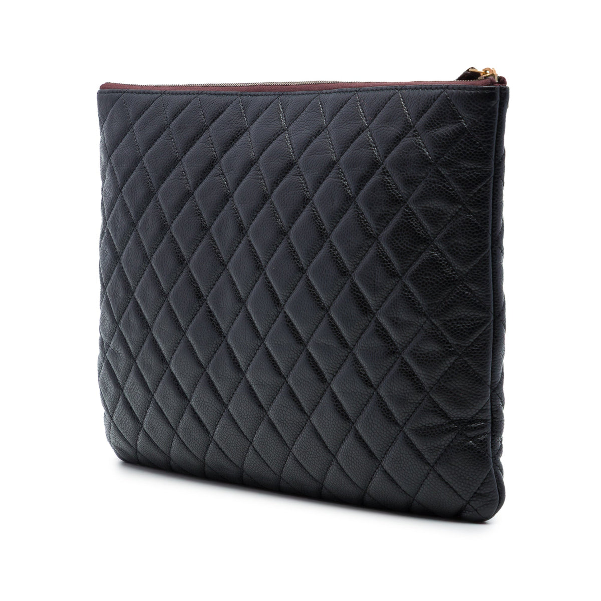 Chanel Large Quilted Caviar O Case Clutch