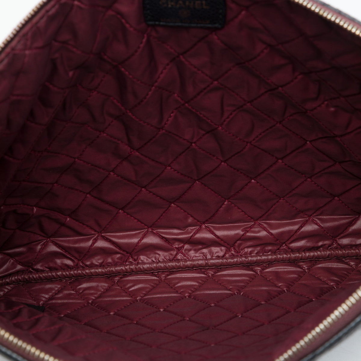 Chanel Large Quilted Caviar O Case Clutch