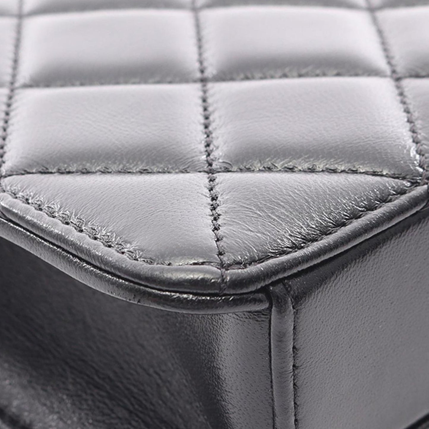 Chanel CC Quilted Lambskin East West Single Flap