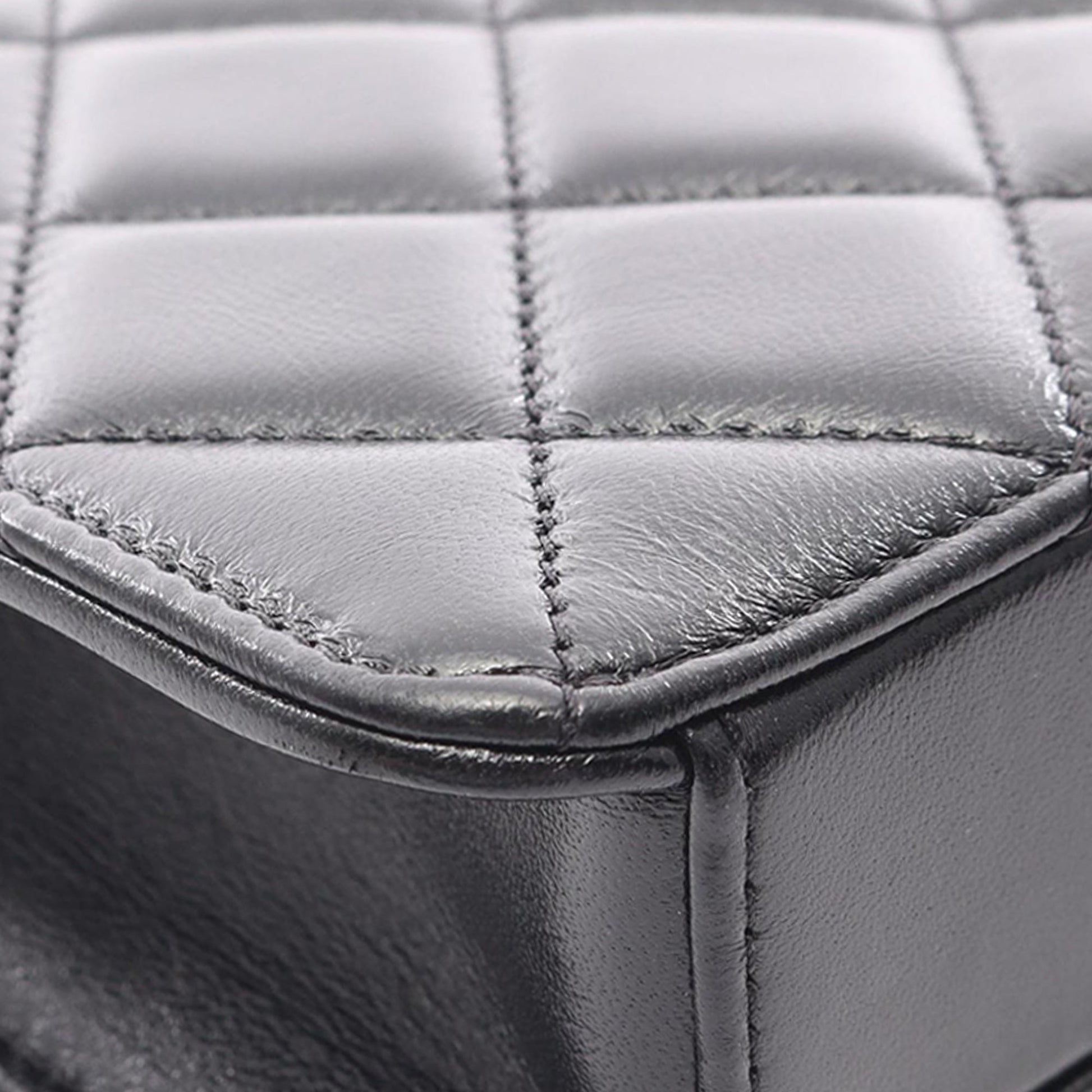 Chanel CC Quilted Lambskin East West Single Flap