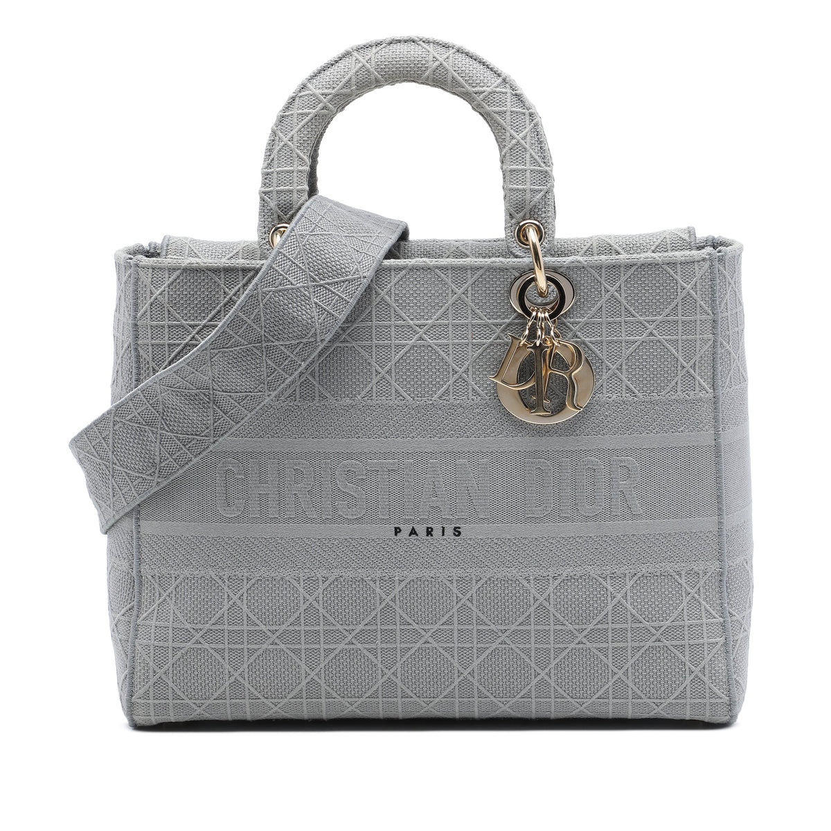 Dior Large Embroidered Canvas Cannage Lady D Lite