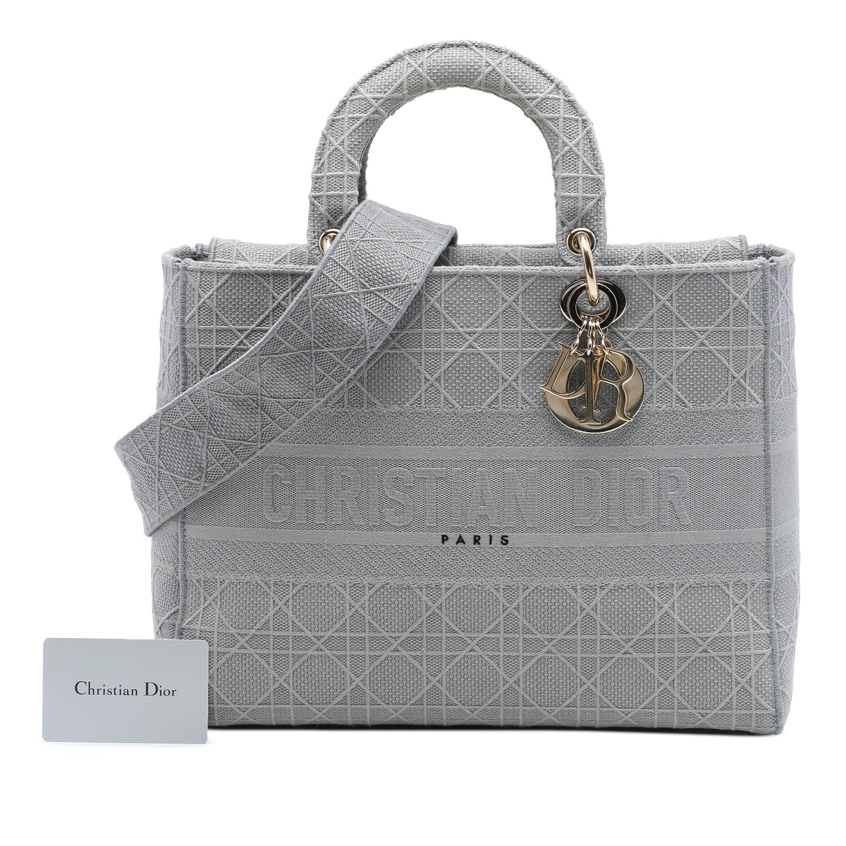 Dior Large Embroidered Canvas Cannage Lady D Lite