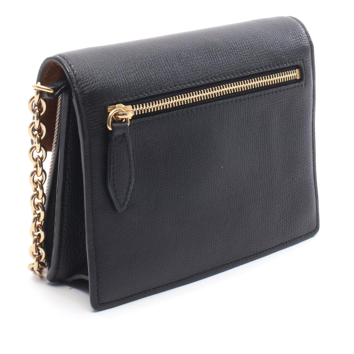 Burberry Small Leather and House Check Canvas Derby Macken Crossbody — Black