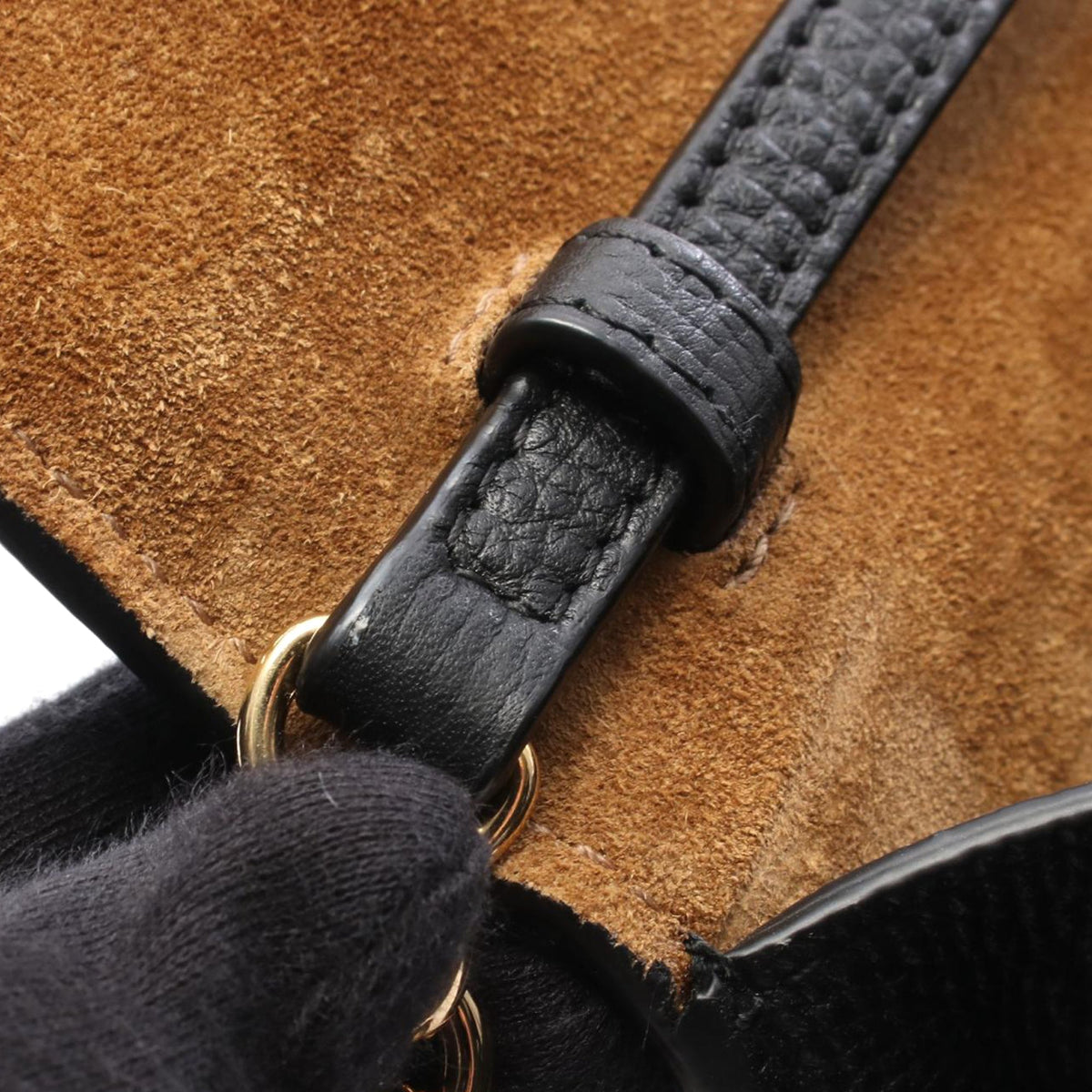 Burberry Small Leather and House Check Canvas Derby Macken Crossbody — Black