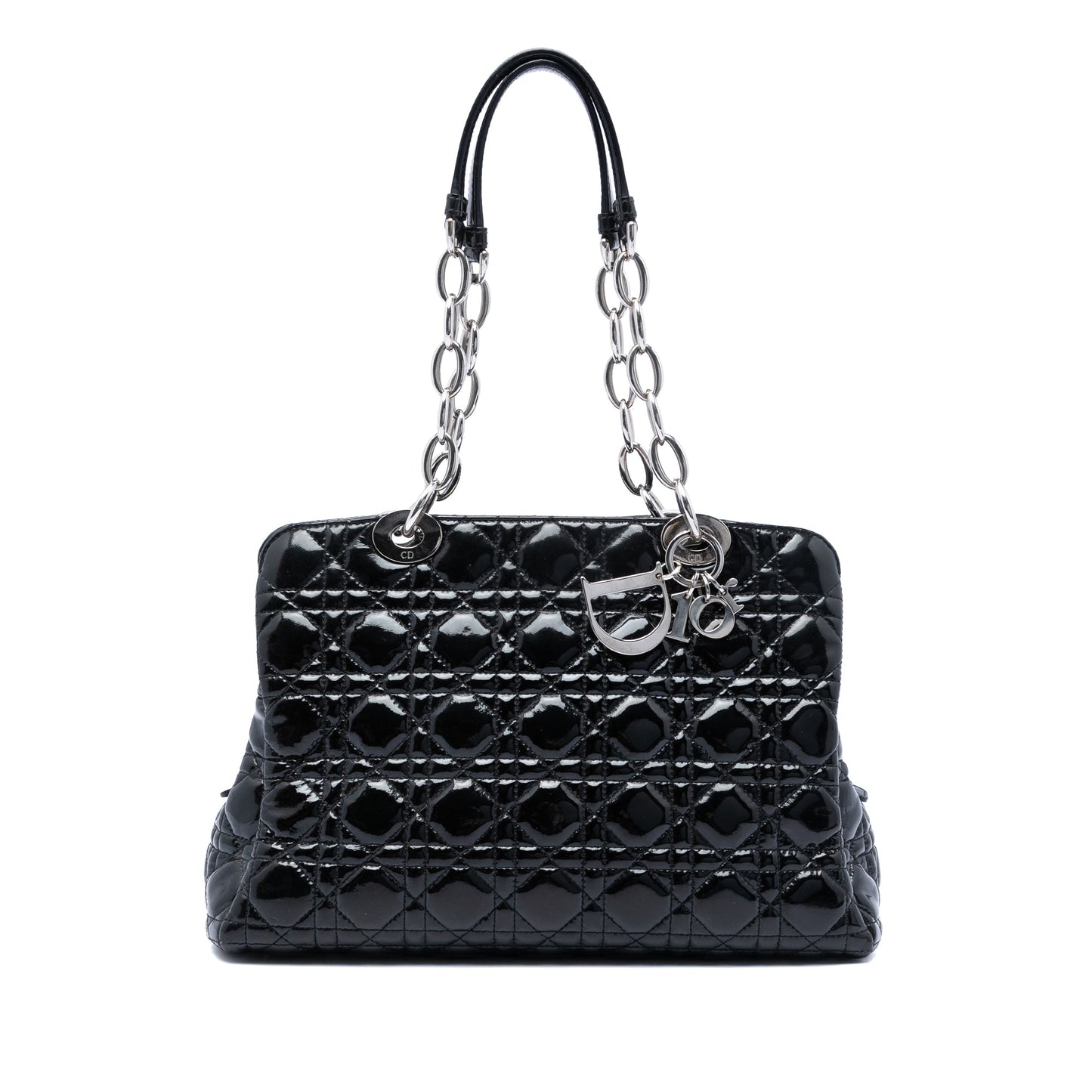 Dior Medium Patent Cannage Lady Dior Soft Shopping Tote