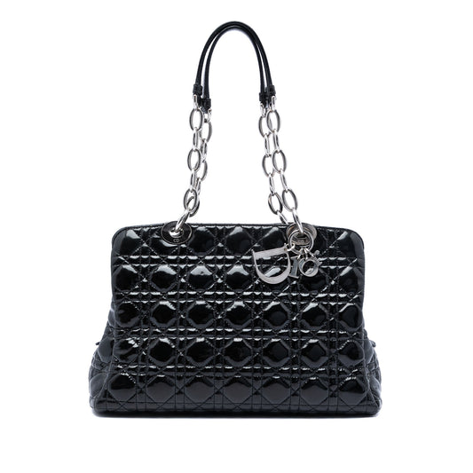 Dior Medium Patent Cannage Lady Dior Soft Shopping Tote