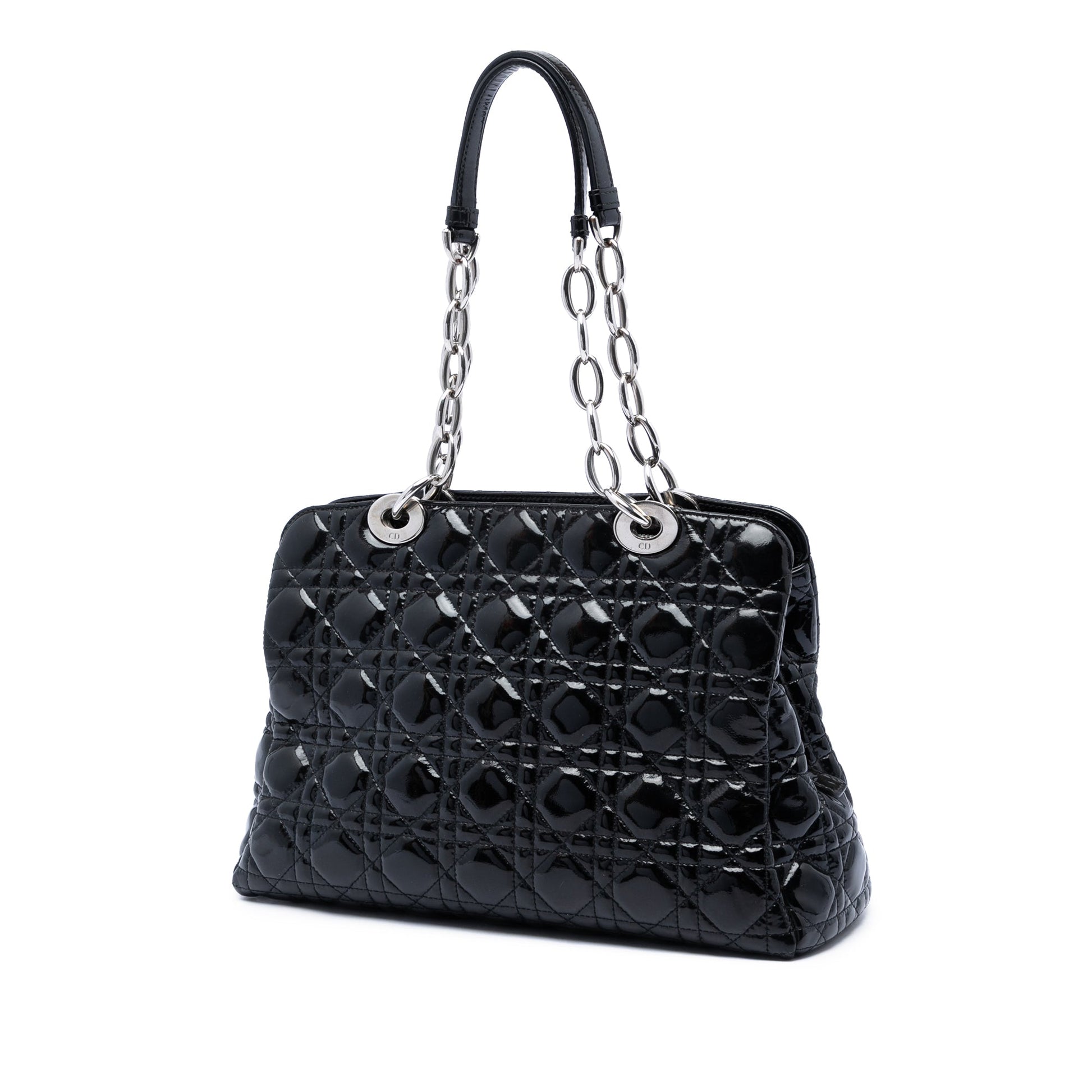 Dior Medium Patent Cannage Lady Dior Soft Shopping Tote
