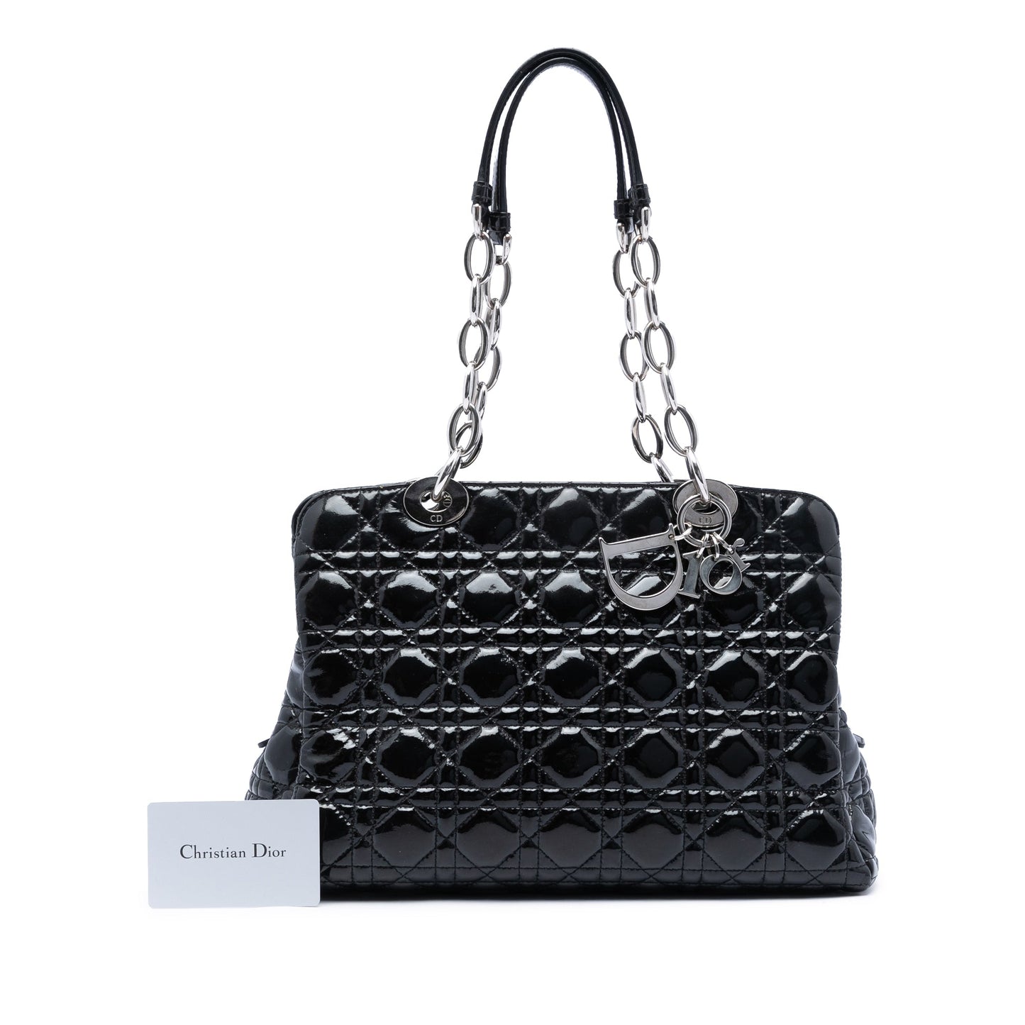 Dior Medium Patent Cannage Lady Dior Soft Shopping Tote