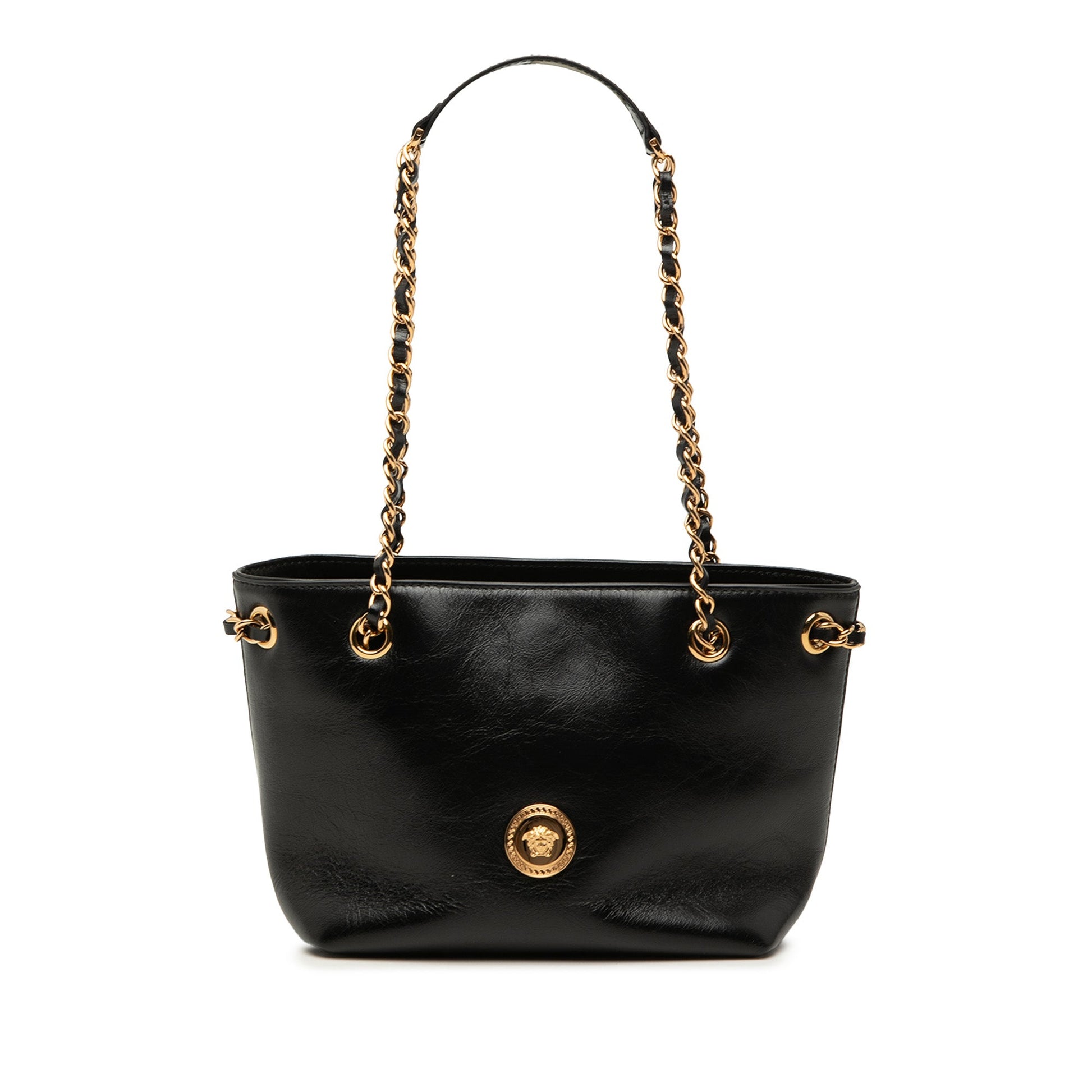 Versace Leather La Medusa Shoulder Bag