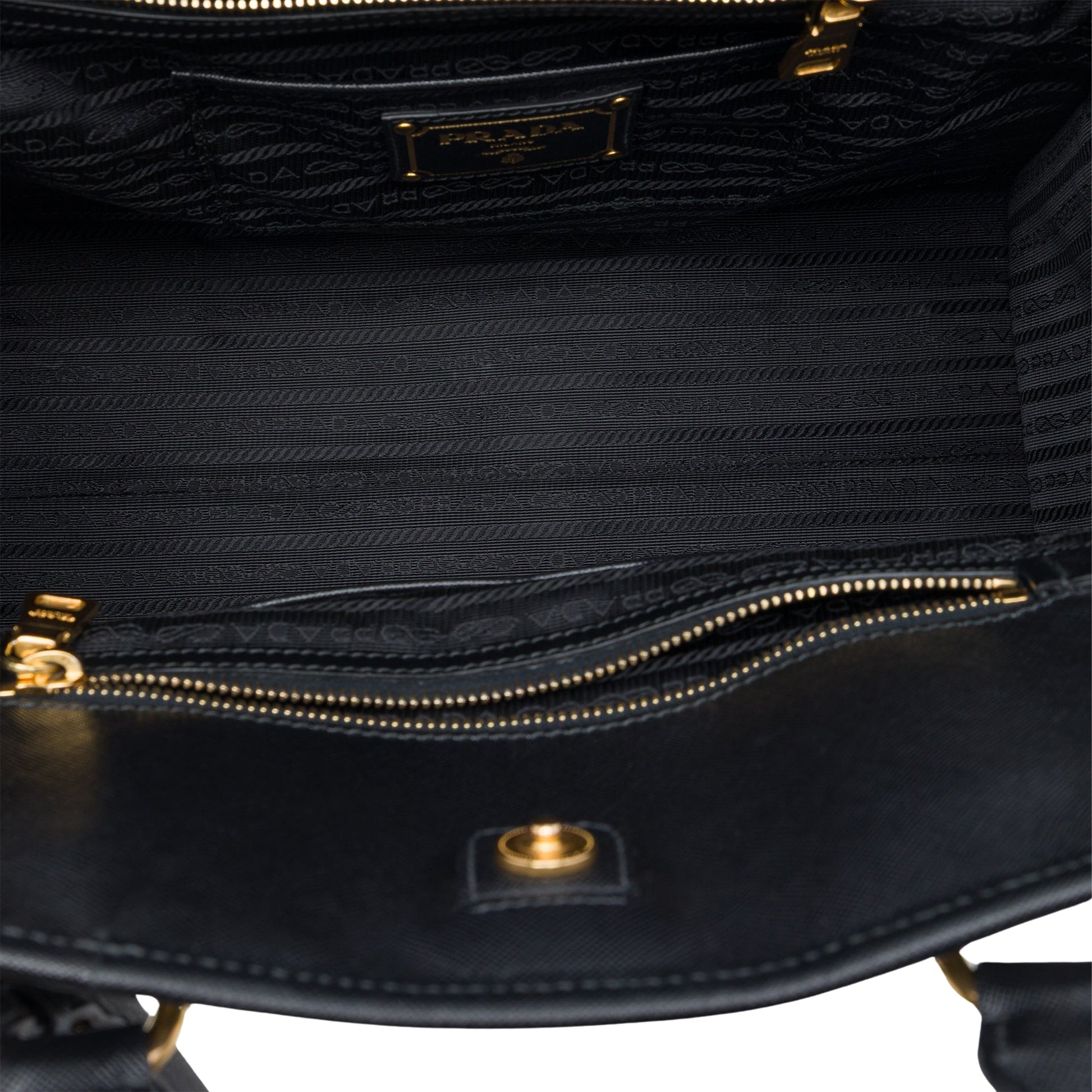 Prada Saffiano Trimmed Tweed Lux Shopping Tote