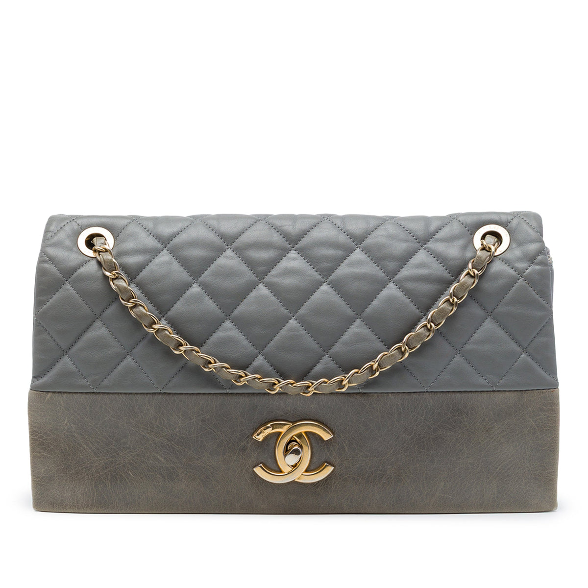 Chanel Jumbo Quilted Calfskin Soft Elegance Flap — Gray