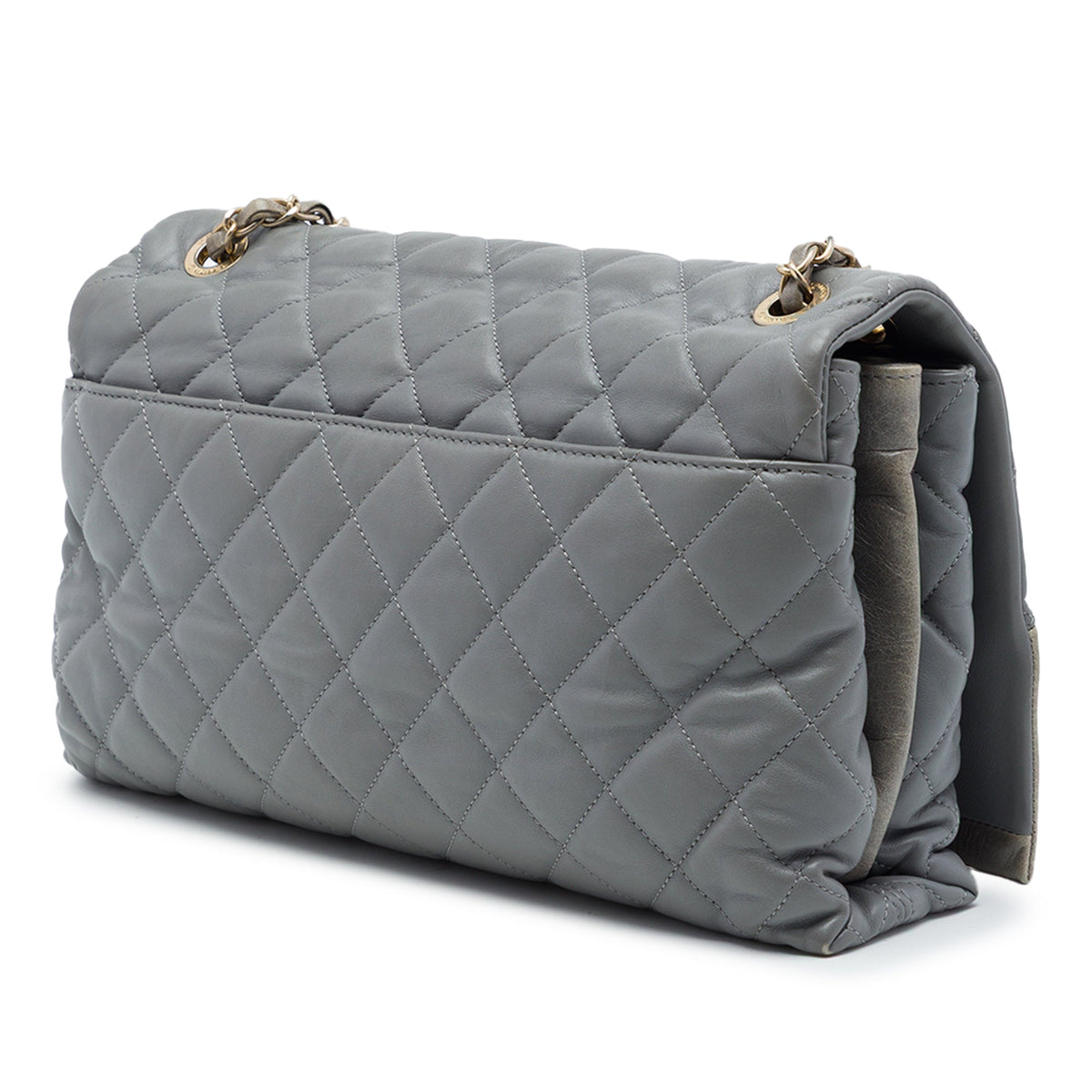 Chanel Jumbo Quilted Calfskin Soft Elegance Flap — Gray