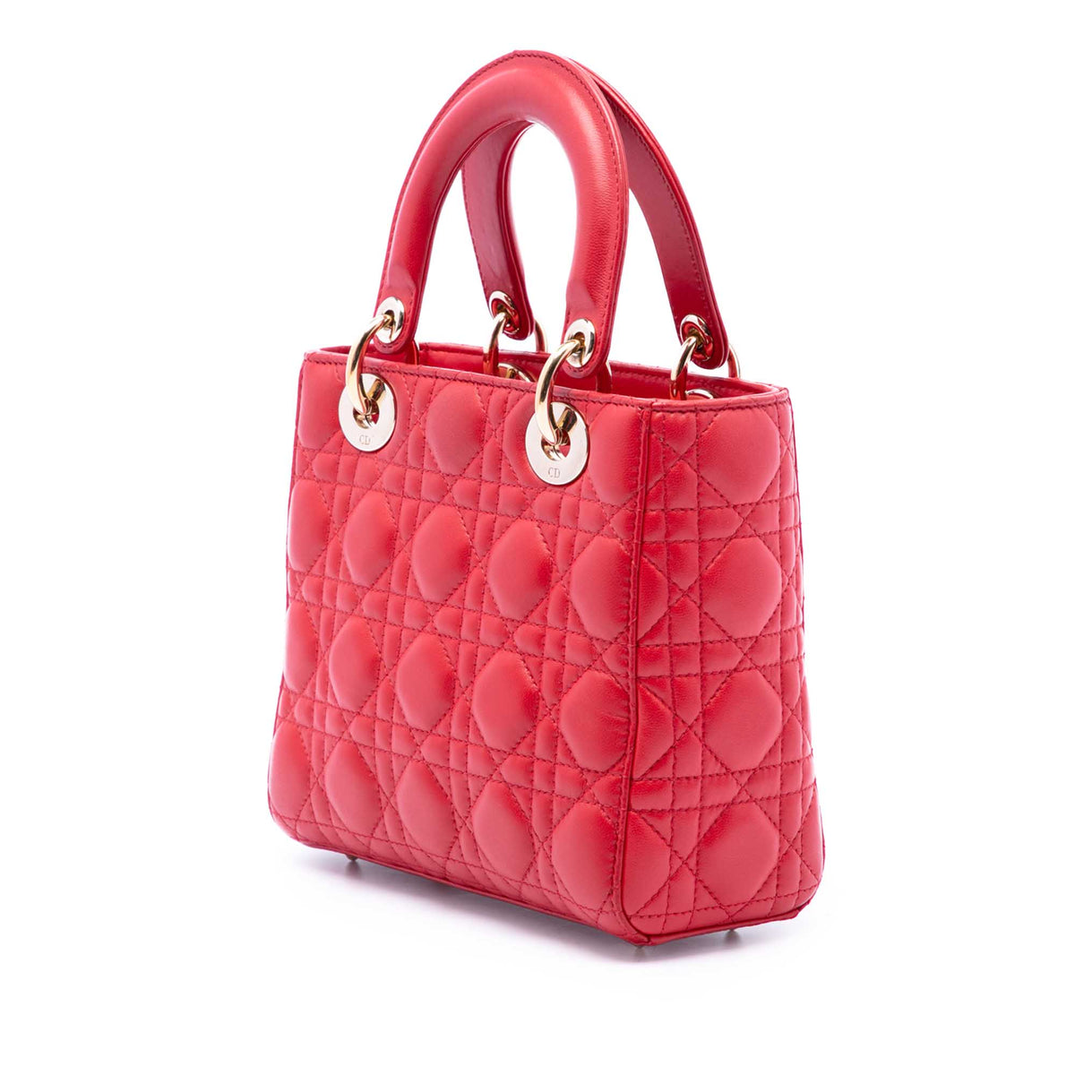 Dior Small Lambskin Cannage MyABCDior Lady Dior — Red