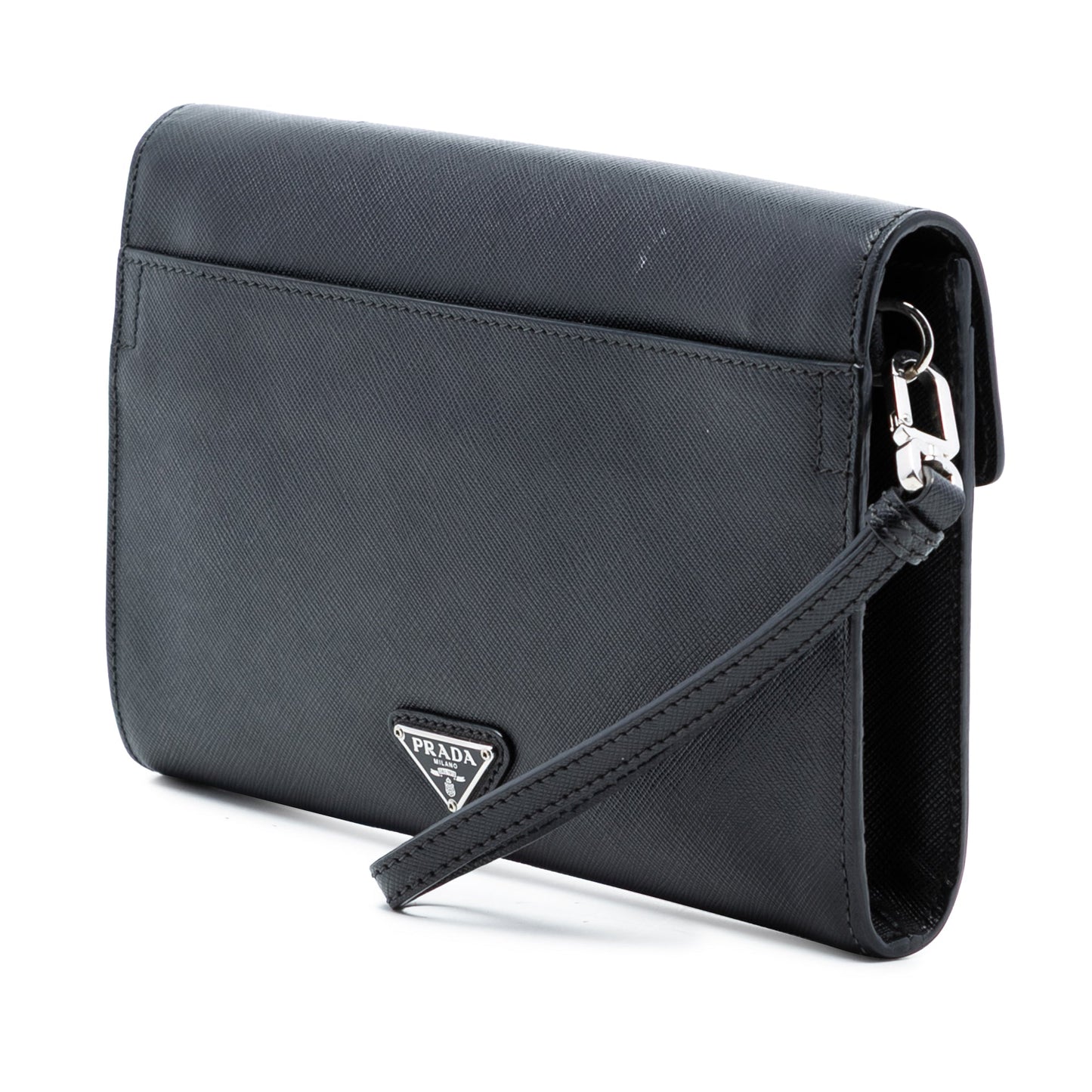 Saffiano Envelope Push Lock Clutch