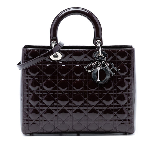 Dior Large Patent Cannage Lady Dior