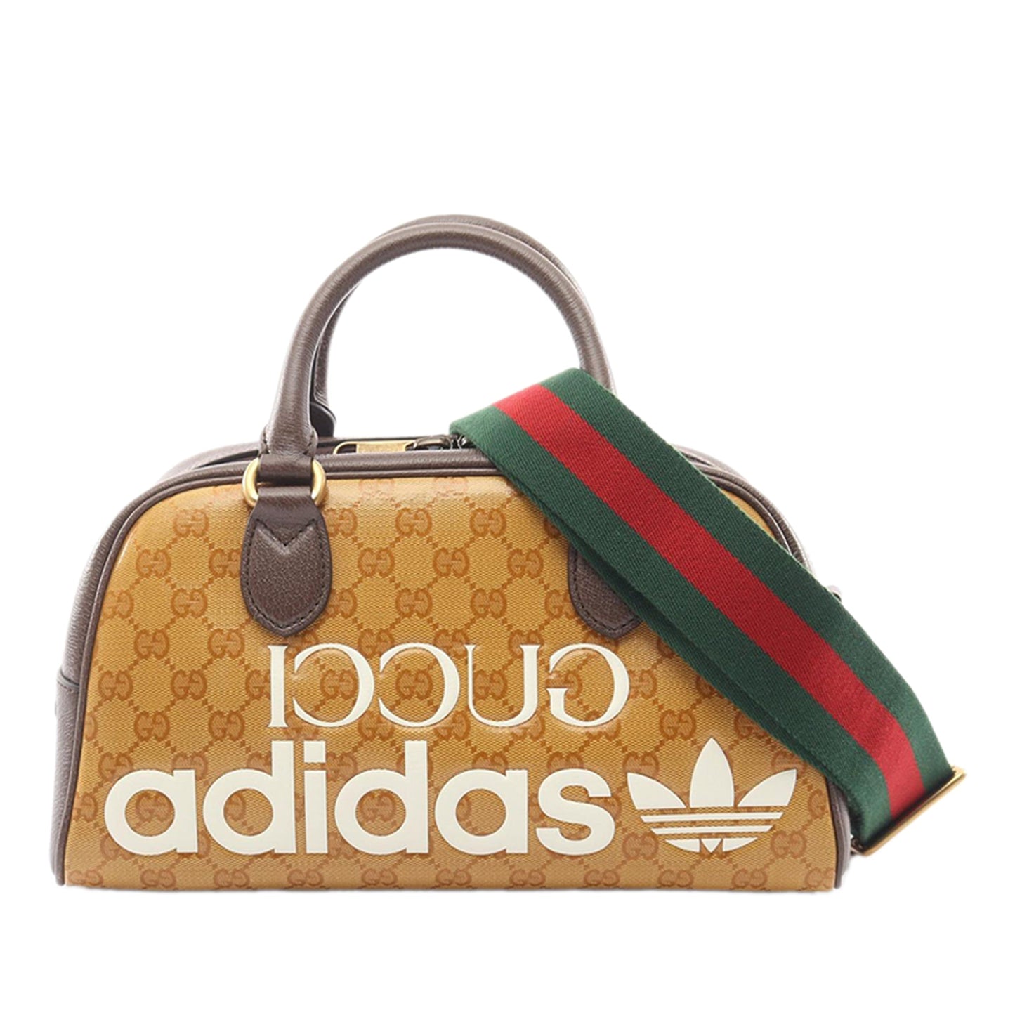Gucci Adidas Mini GG Crystal Logo Web Duffle Bag