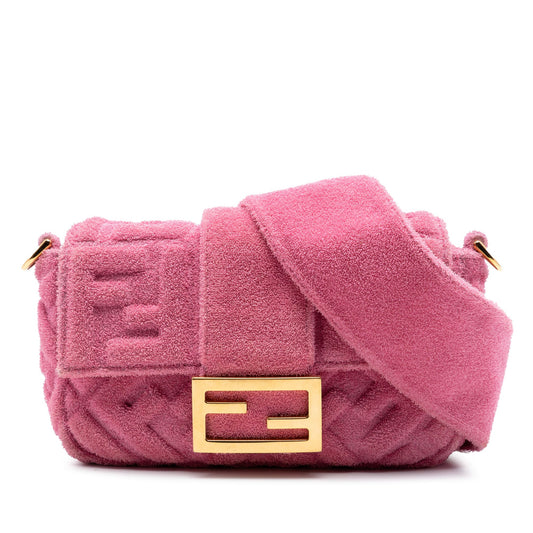 Fendi Embossed Terry Cloth FF 1974 Convertible Belt Baguette