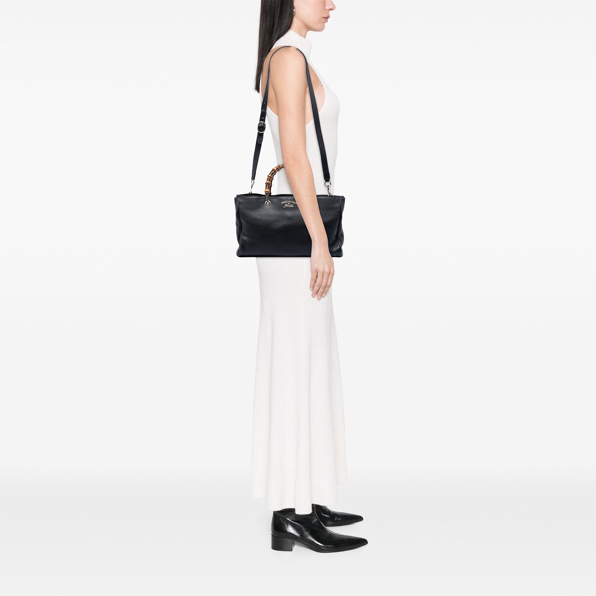 Gucci Medium Calfskin Bamboo Shopper Satchel