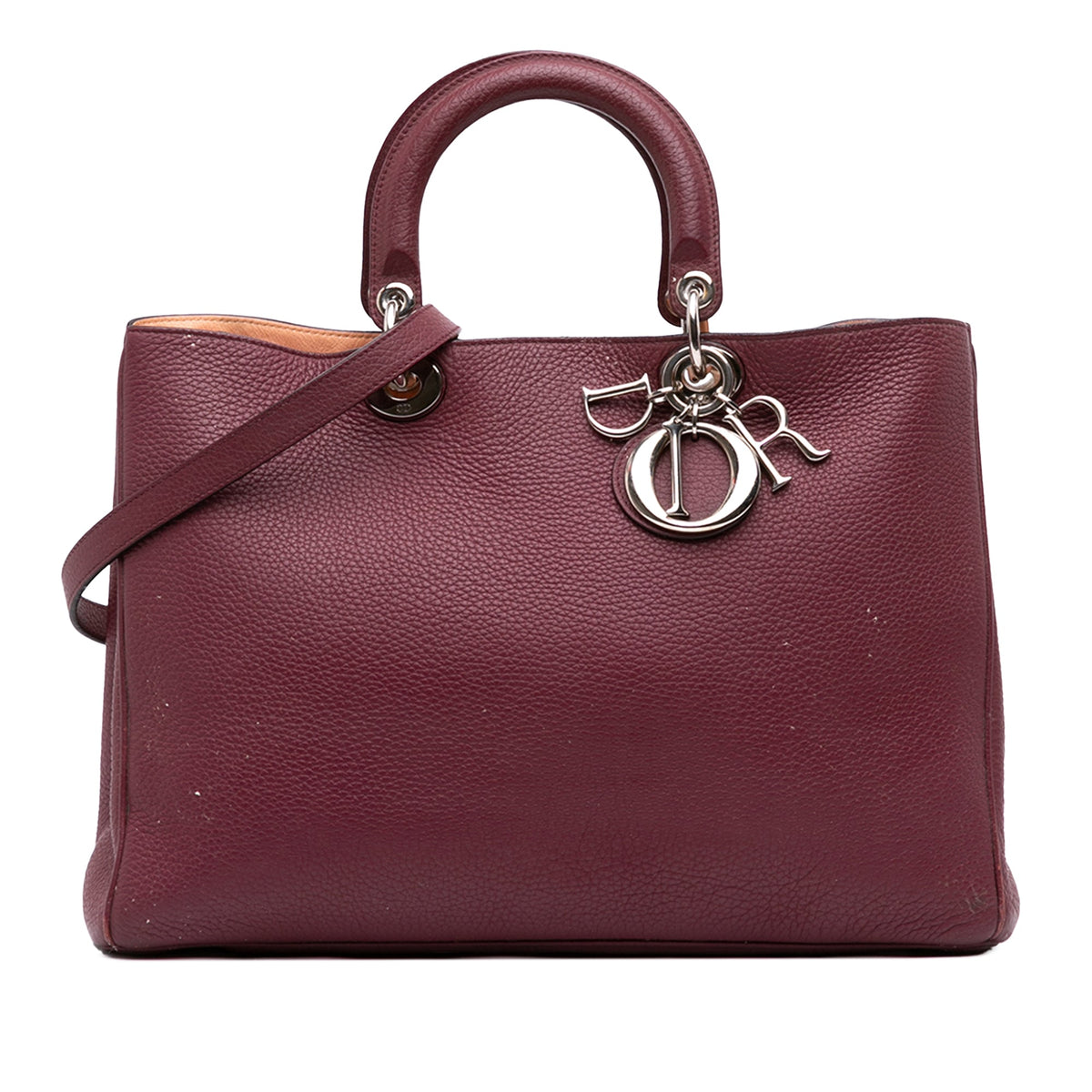 Dior Large Leather Diorissimo Satchel — Red