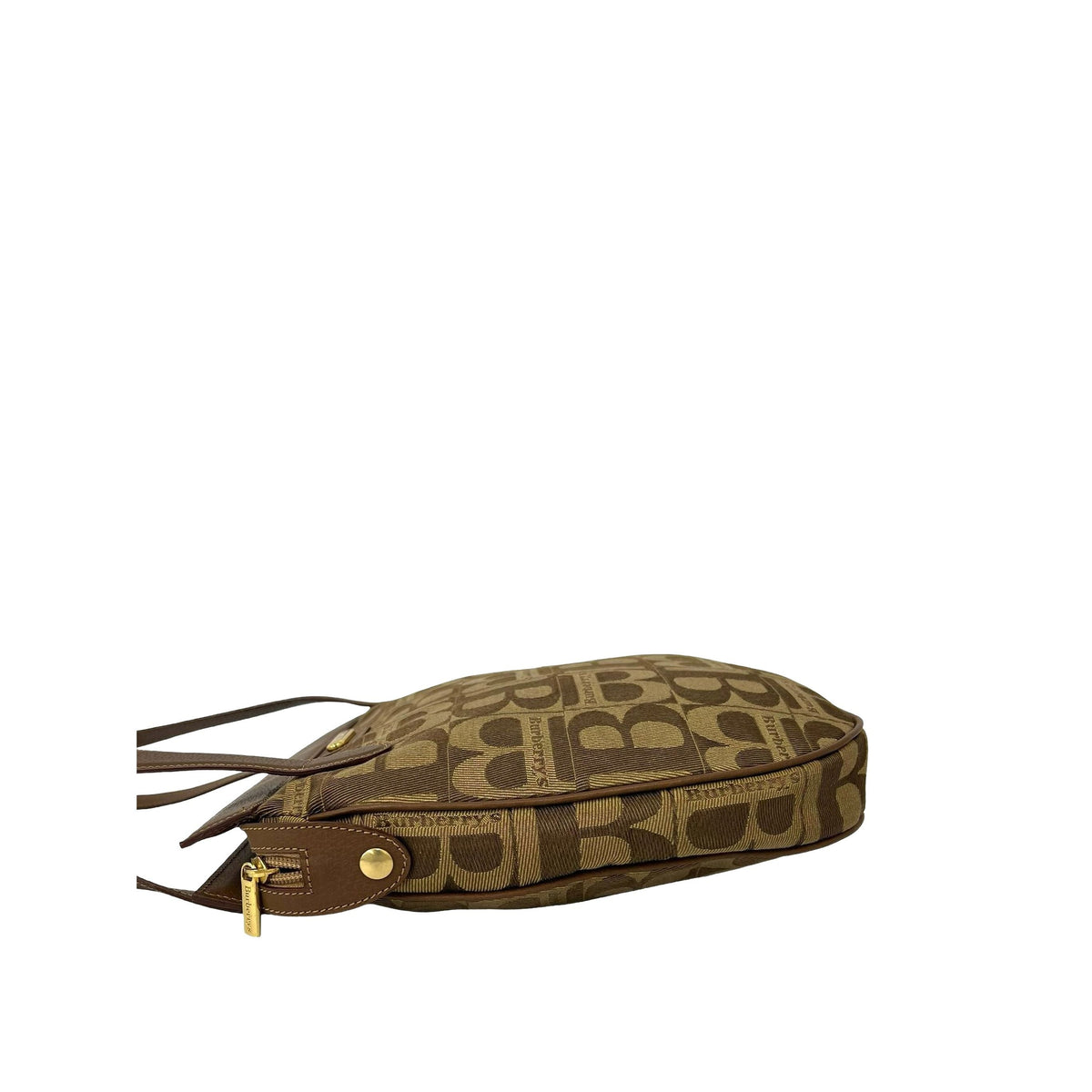Burberry Canvas Monogram Print Shoulder Bag — Brown