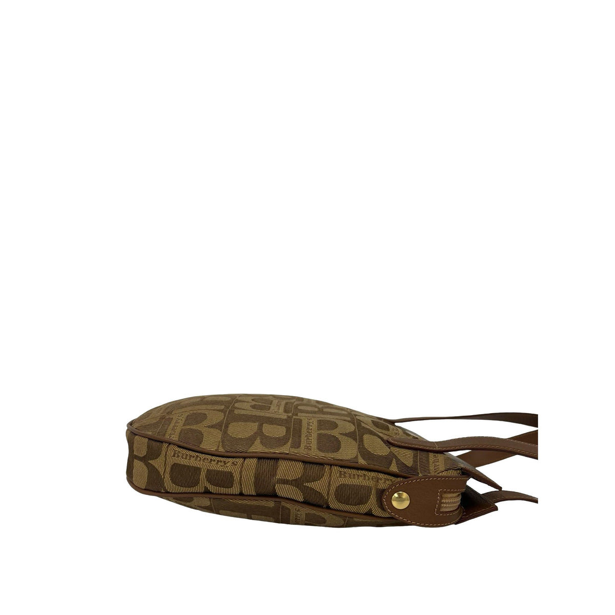 Burberry Canvas Monogram Print Shoulder Bag — Brown