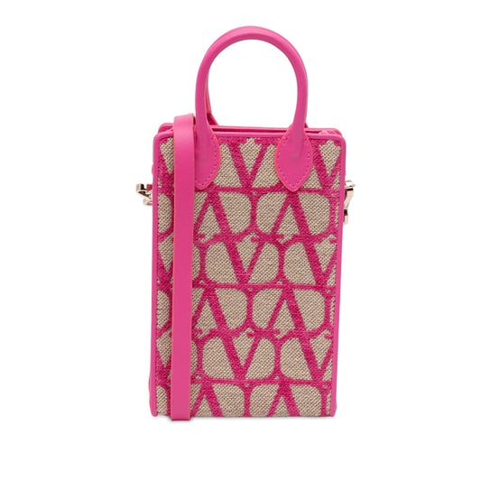 Valentino Leather Trimmed Toile Iconographe Satchel