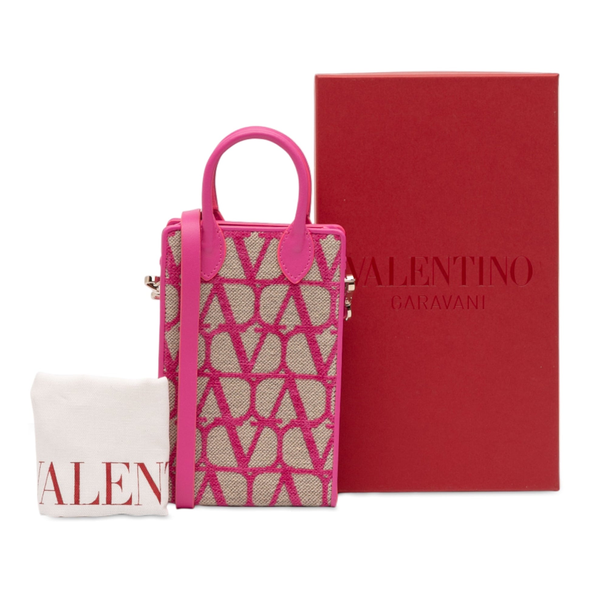 Valentino Leather Trimmed Toile Iconographe Satchel