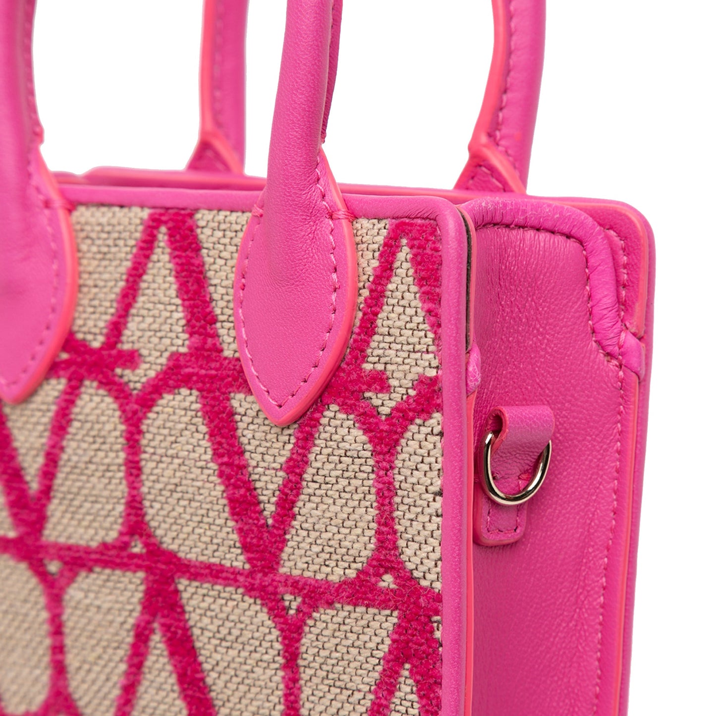 Valentino Leather Trimmed Toile Iconographe Satchel