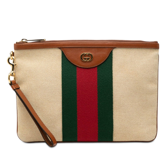 Gucci Canvas Interlocking G Web Clutch