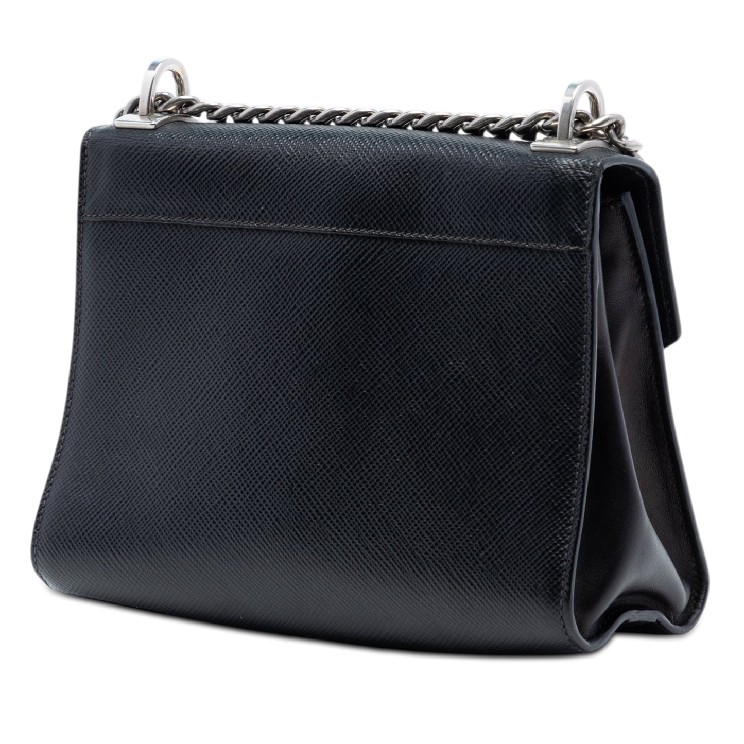 Prada Saffiano Cuir Monochrome Robot Patches Envelope Chain Flap
