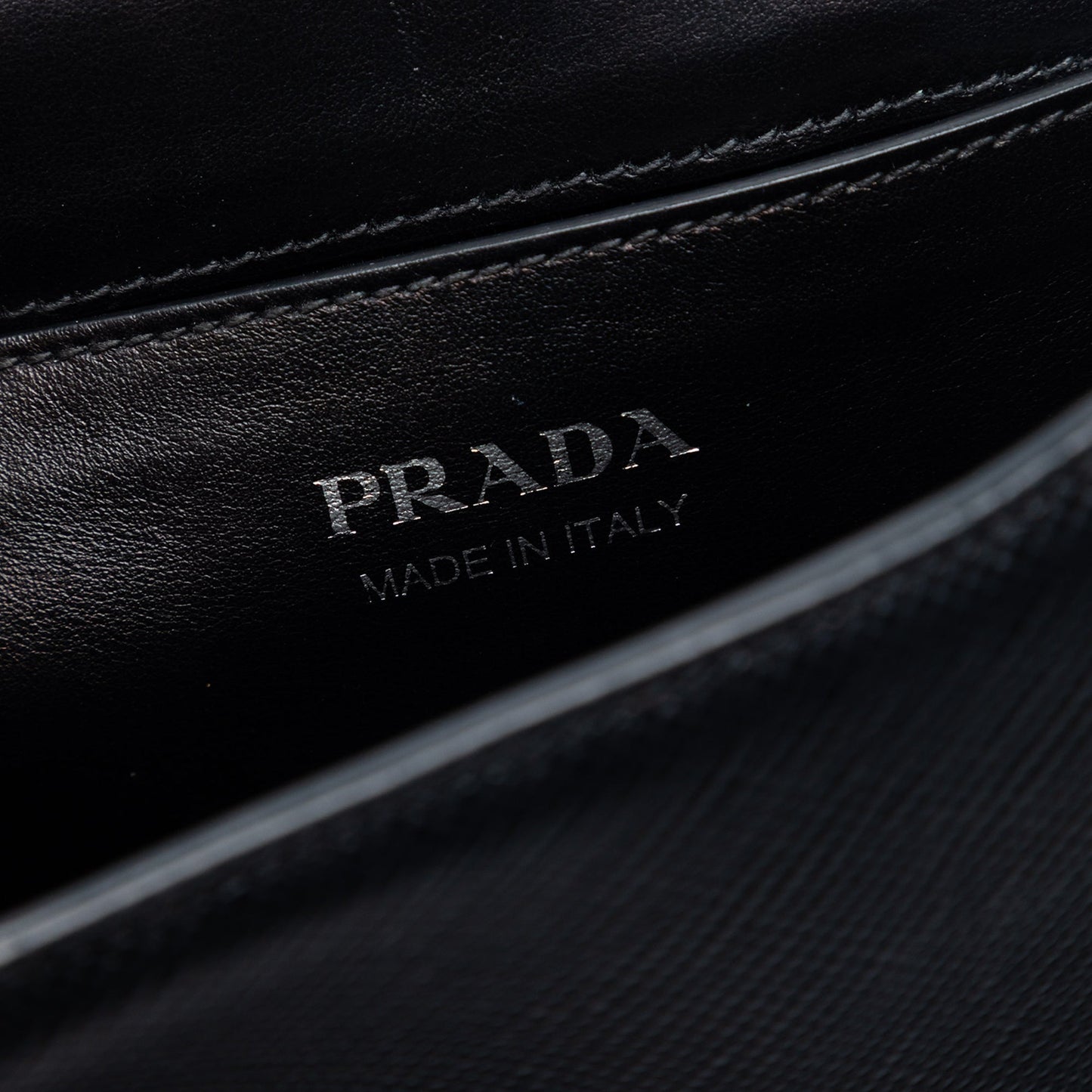 Prada Saffiano Cuir Monochrome Robot Patches Envelope Chain Flap