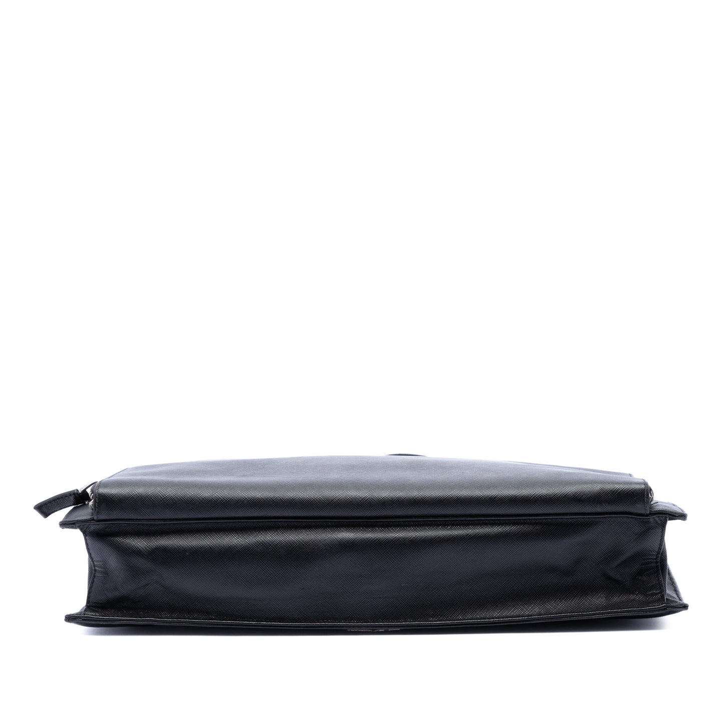 Prada Saffiano Cuir Travel Front Zip Pocket Briefcase