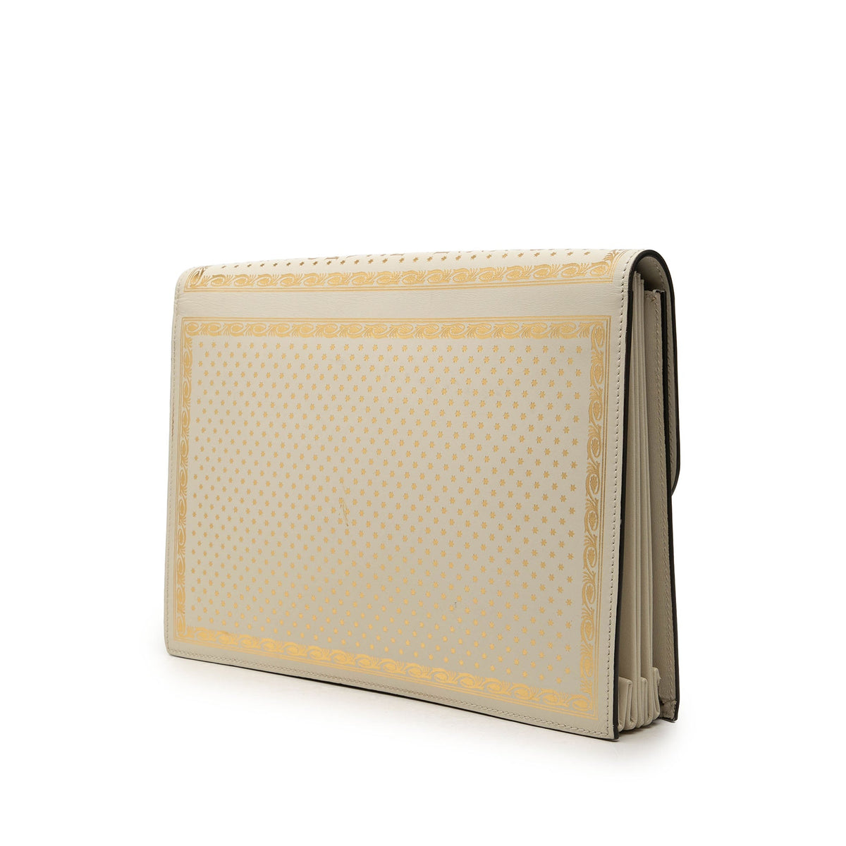 Gucci Guccy Sega Calfskin Portfolio Clutch — White