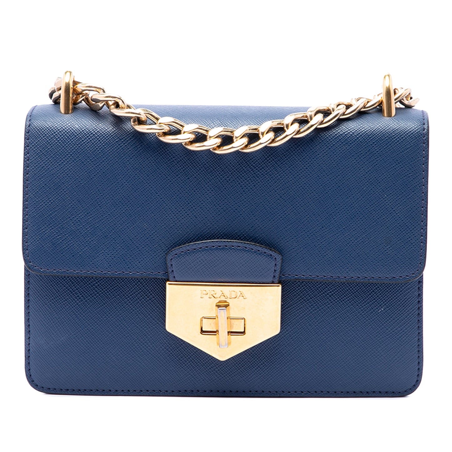 Prada Saffiano Turnlock Chain Crossbody
