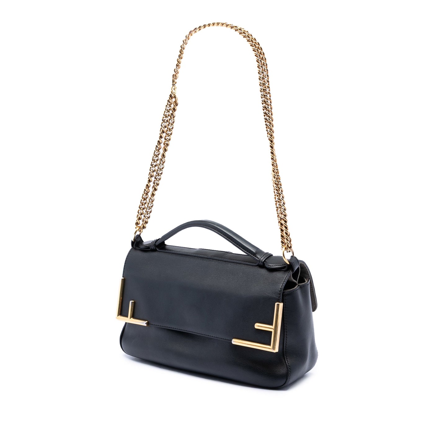 Fendi Zucca Crystal Double F Baguette Satchel