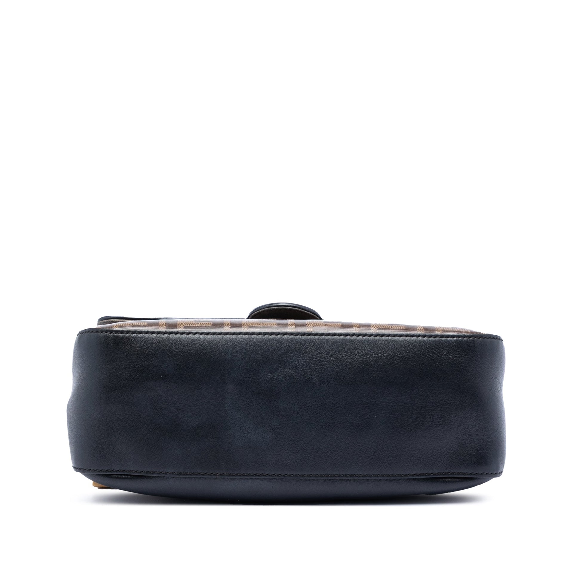 Fendi Zucca Crystal Double F Baguette Satchel