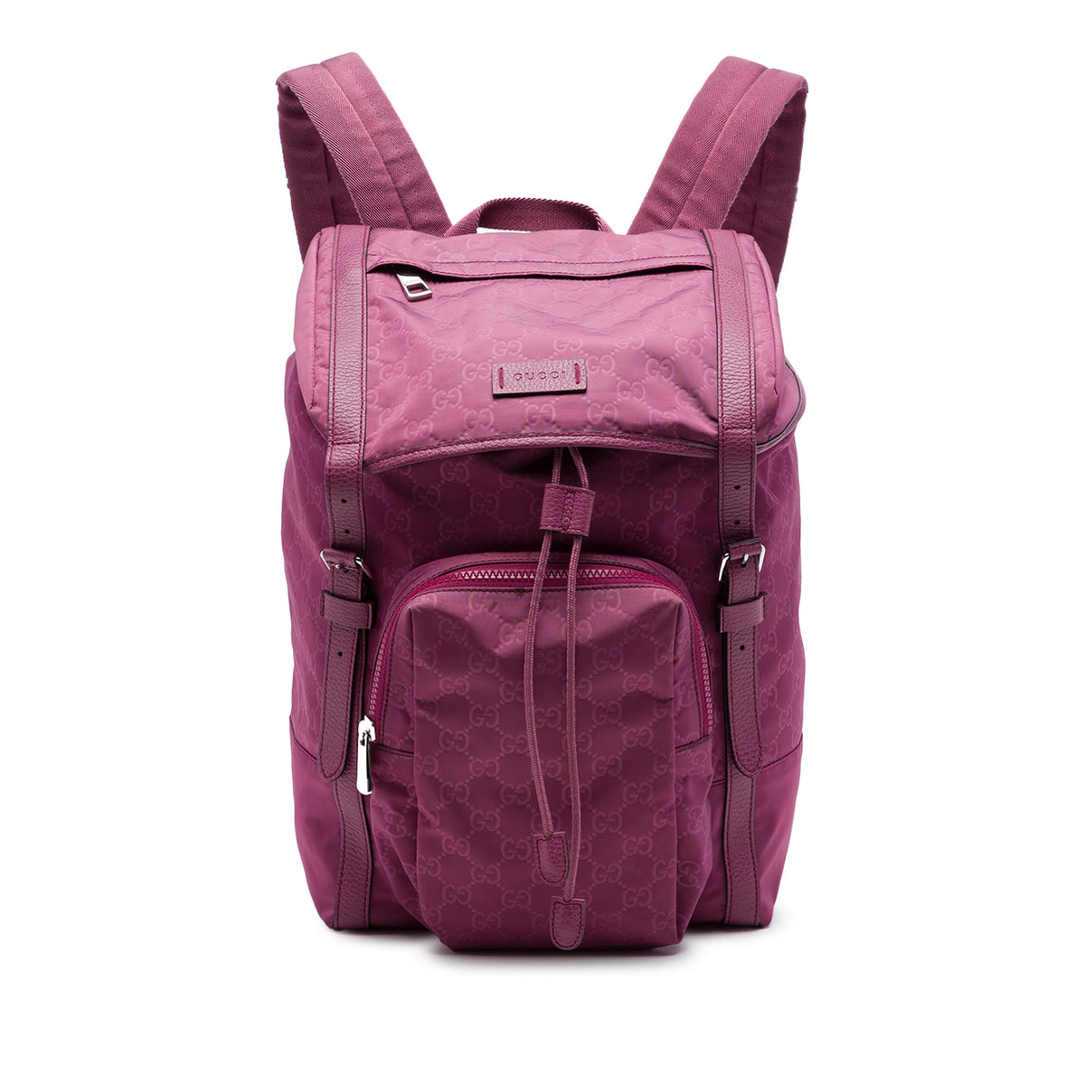 Gucci GG Nylon Double Buckle Backpack — Pink