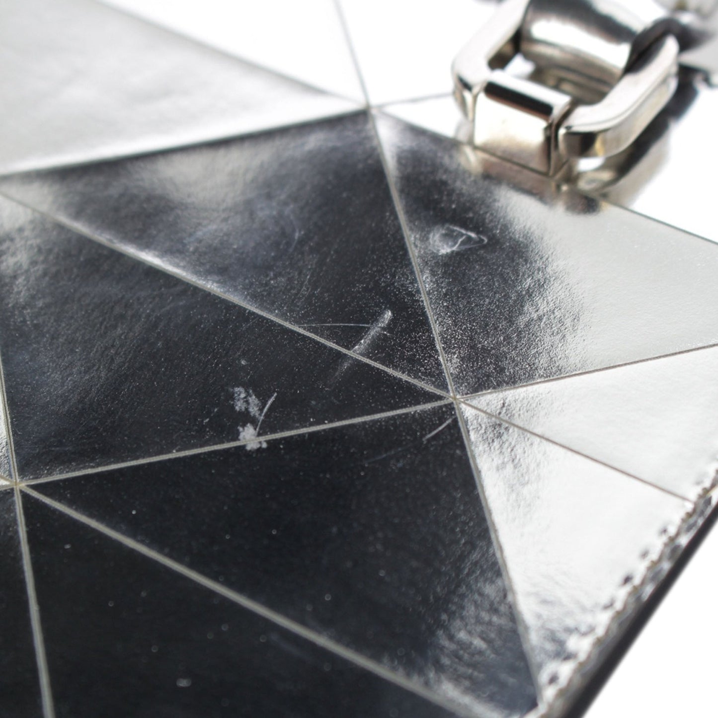 Prada Metallic Spazzolato Leather Triangle Tote