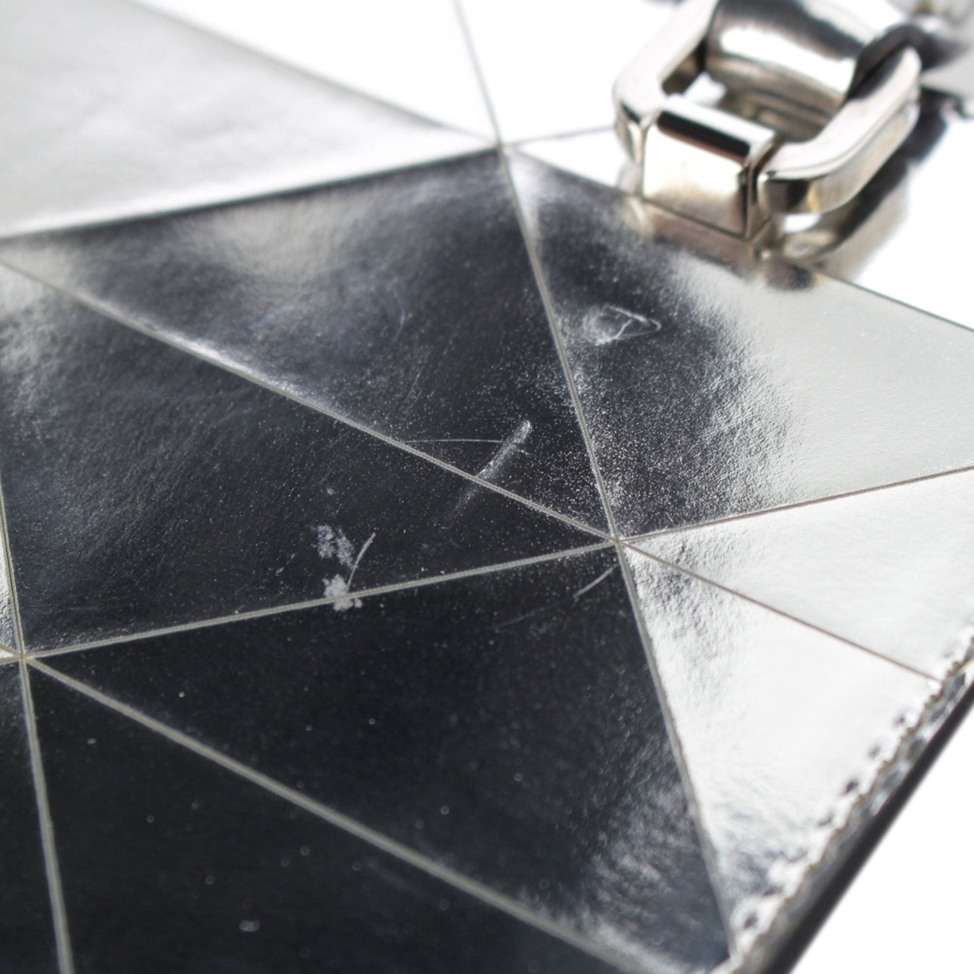 Prada Metallic Spazzolato Leather Triangle Tote