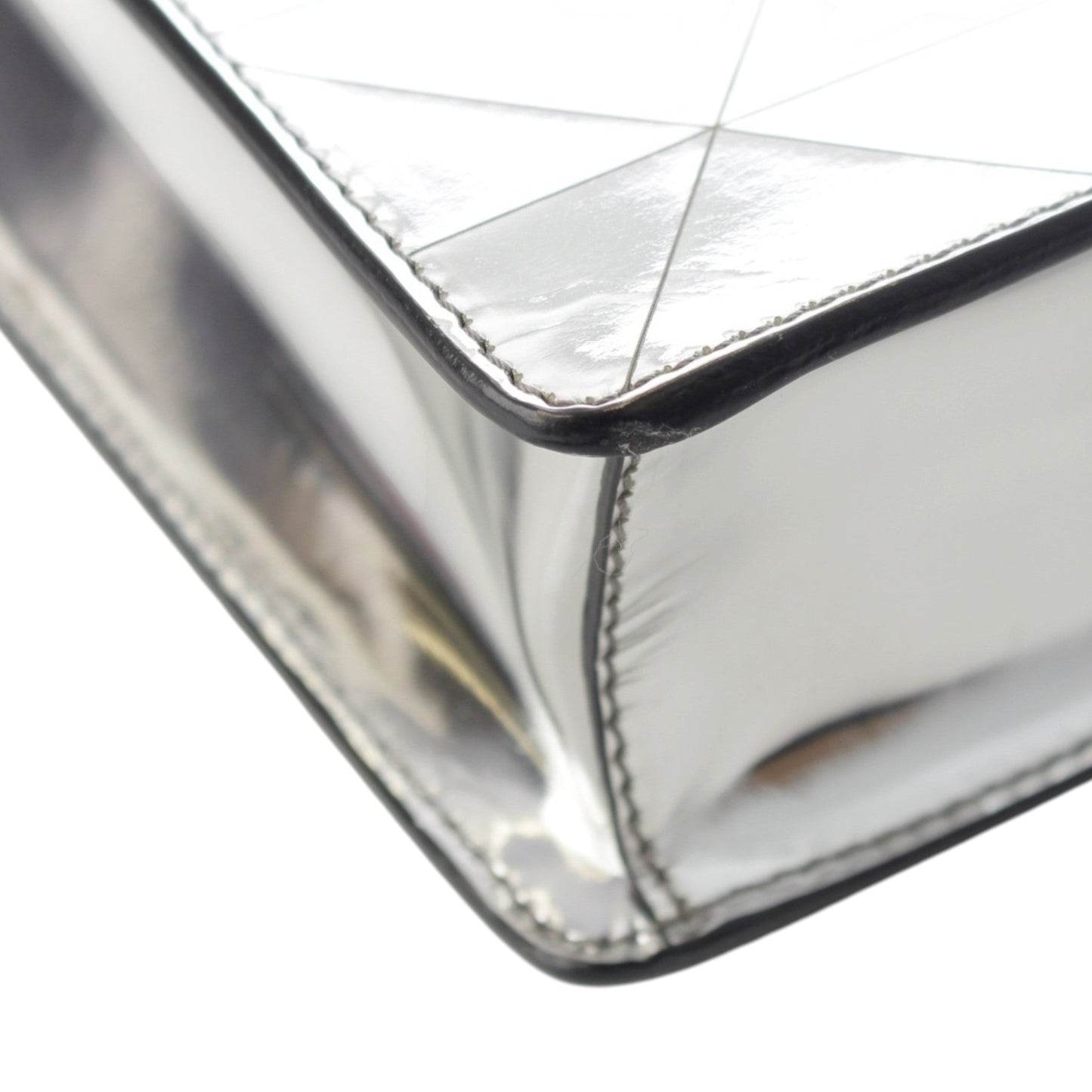 Prada Metallic Spazzolato Leather Triangle Tote