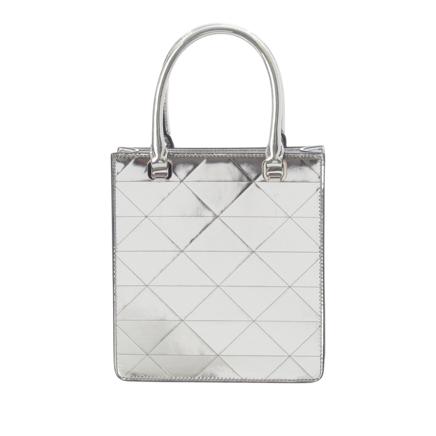 Prada Metallic Spazzolato Leather Triangle Tote