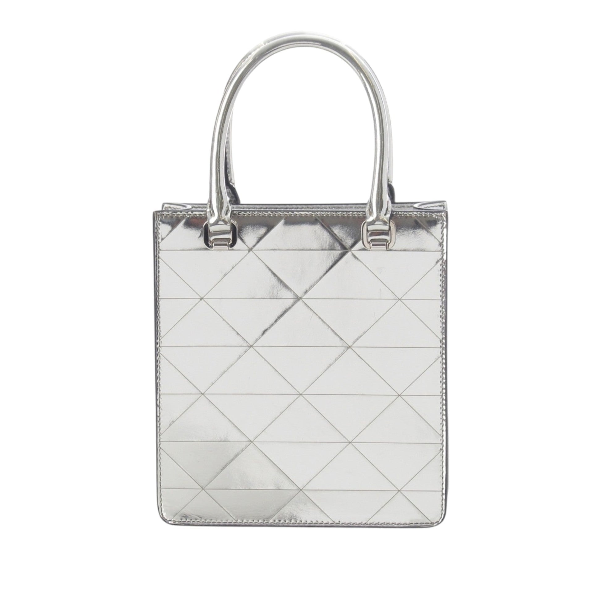 Prada Metallic Spazzolato Leather Triangle Tote