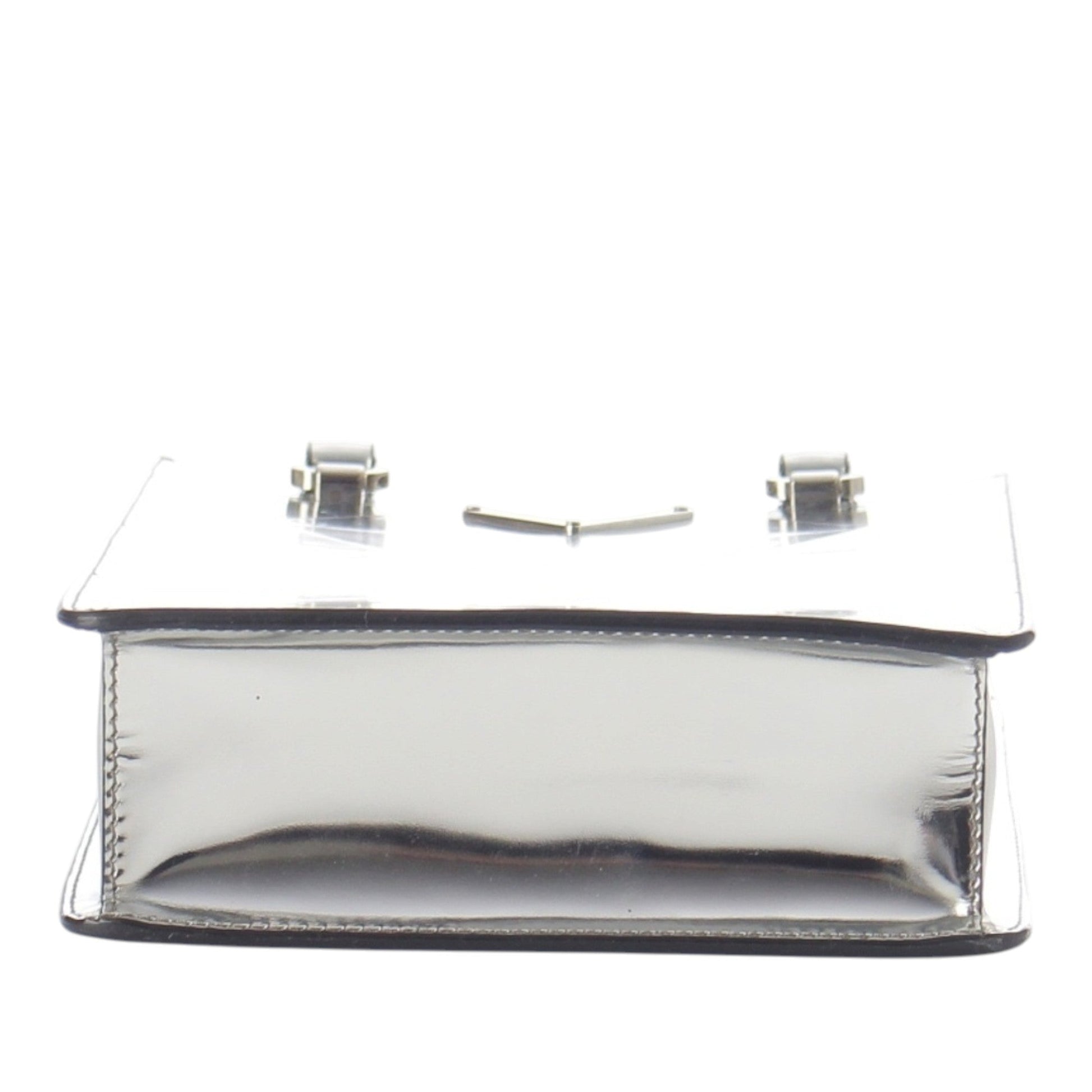 Prada Metallic Spazzolato Leather Triangle Tote