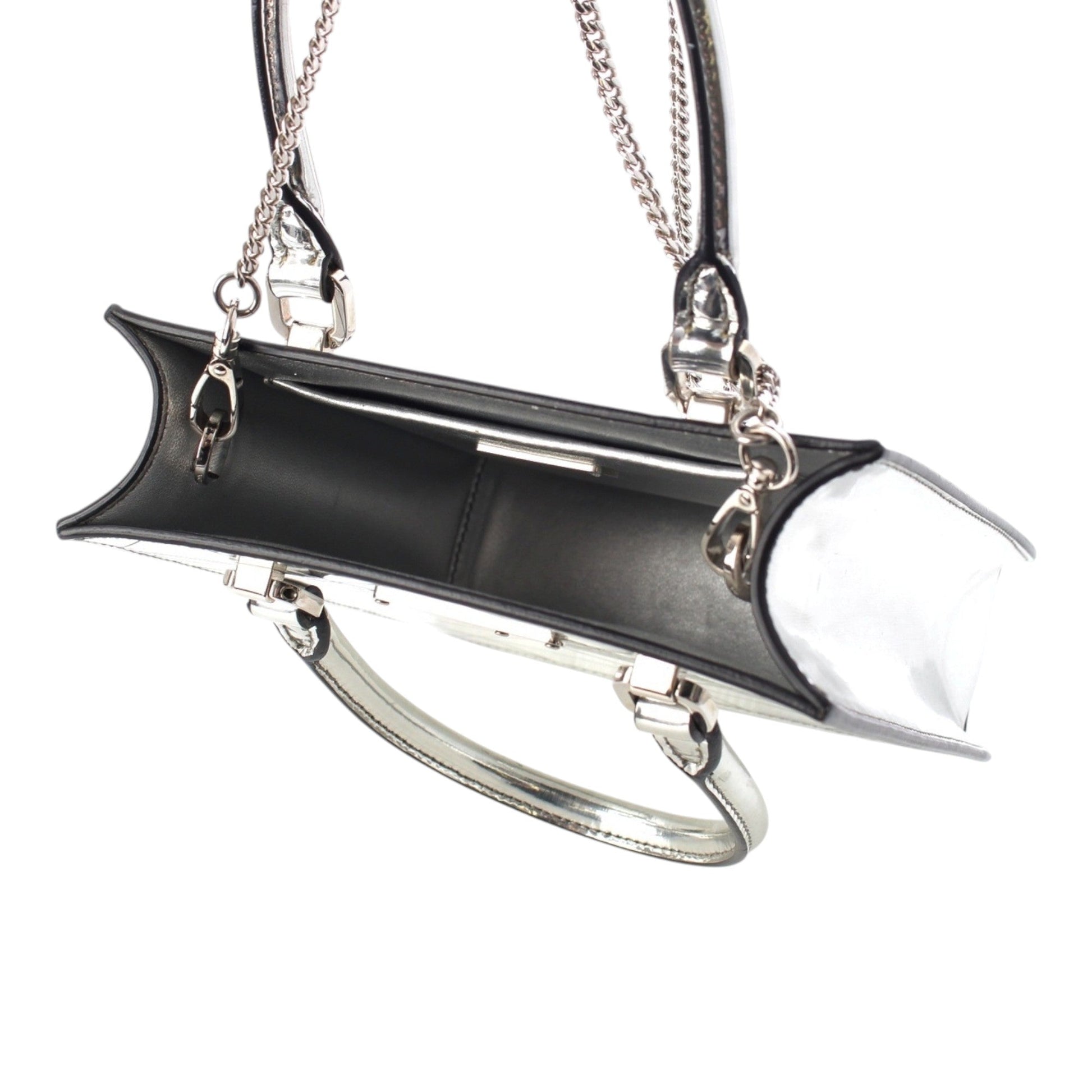Prada Metallic Spazzolato Leather Triangle Tote