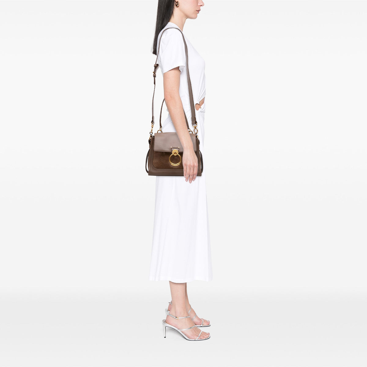 Chloé Small Calfskin and Suede Tess Day Satchel