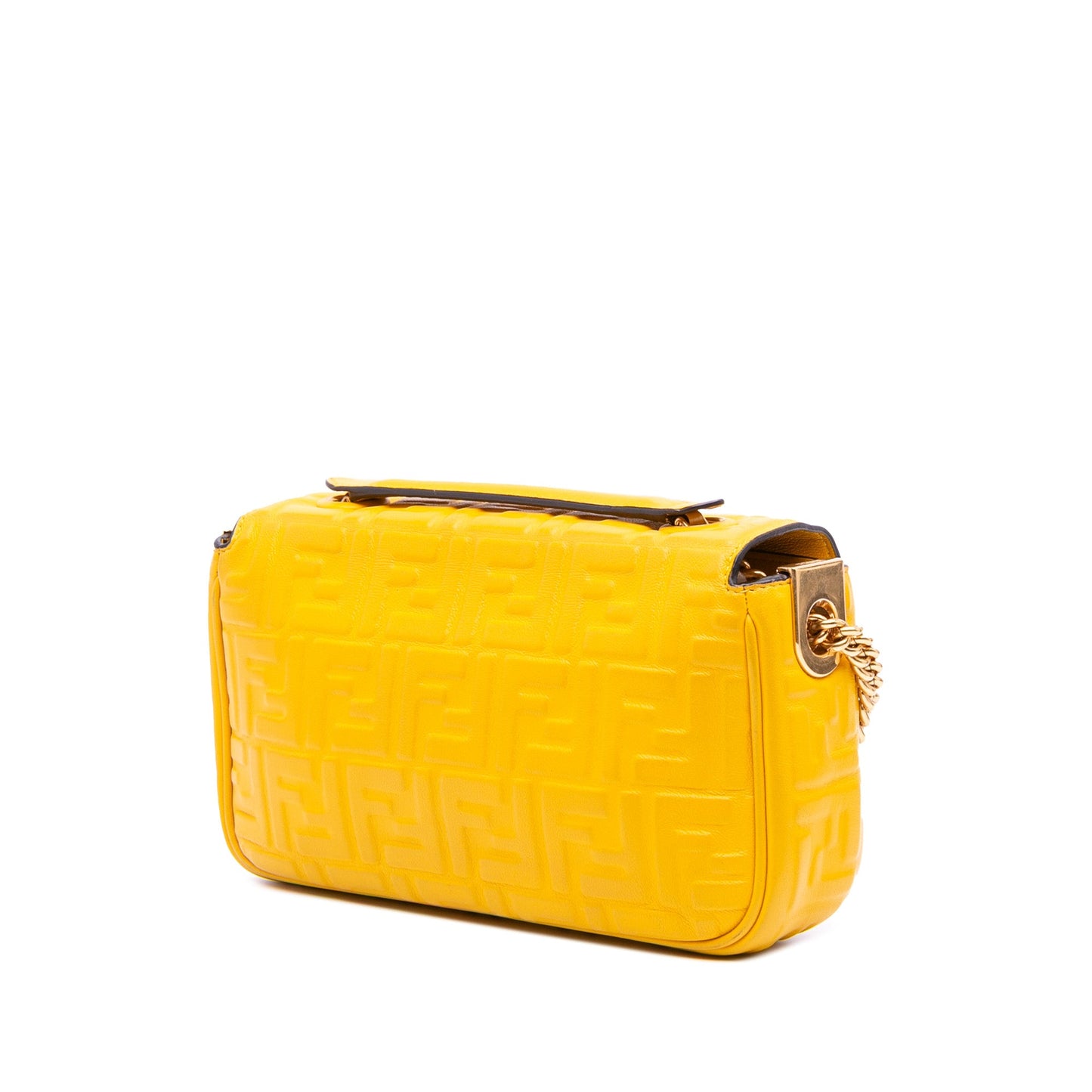 Fendi Zucca Embossed Leather Chain Midi Baguette